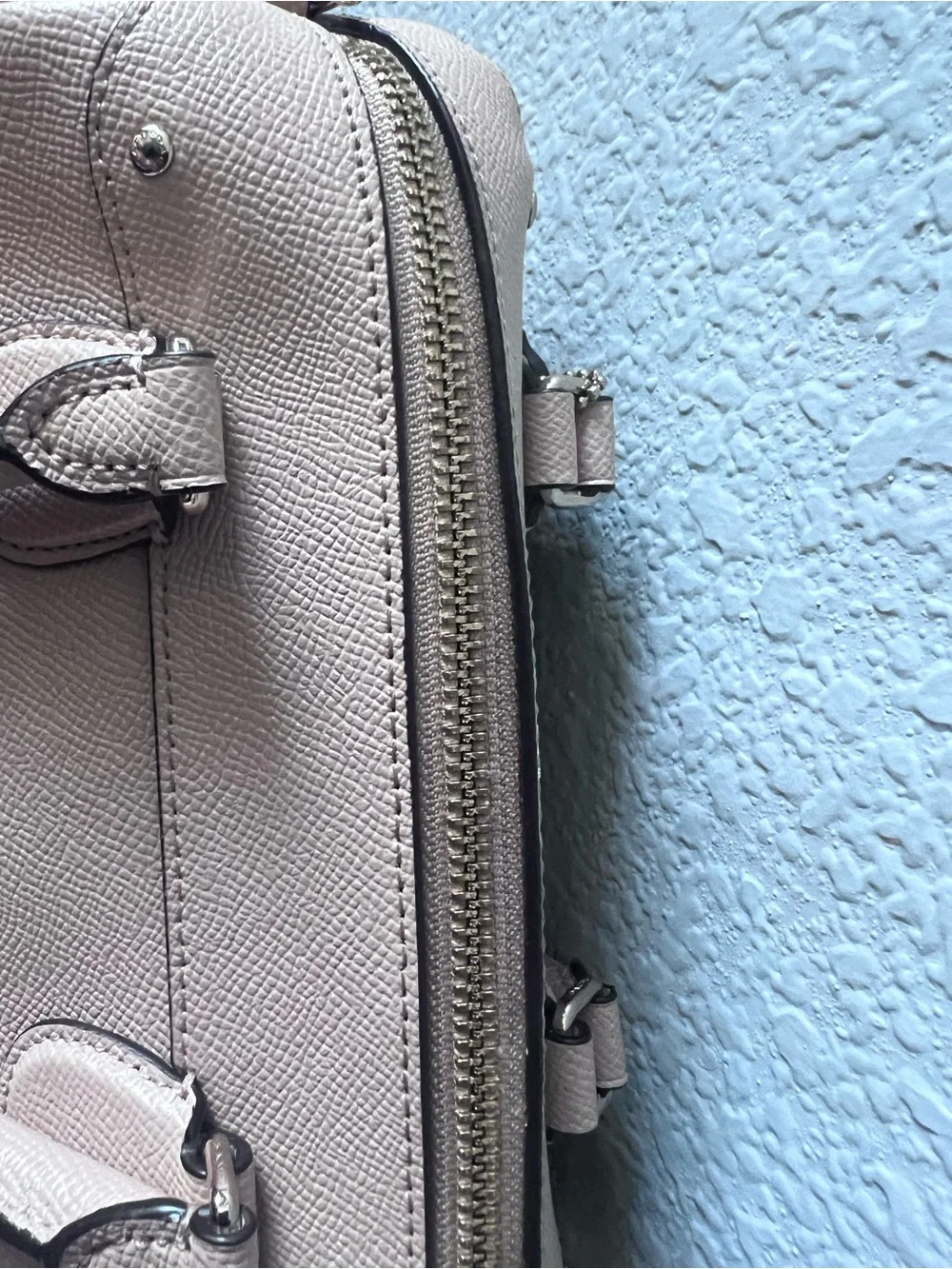 Coach F57521 Mini Bennett Satchel Crossgrain Leather Crossbody Handbag Pink MINT